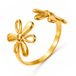 Cilla Jewels Dames ring Goudkleurig Dubbel Bloemmotief