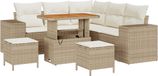 vidaXL Tuinbank - Set - 8 - st - Beige - poly - rattan