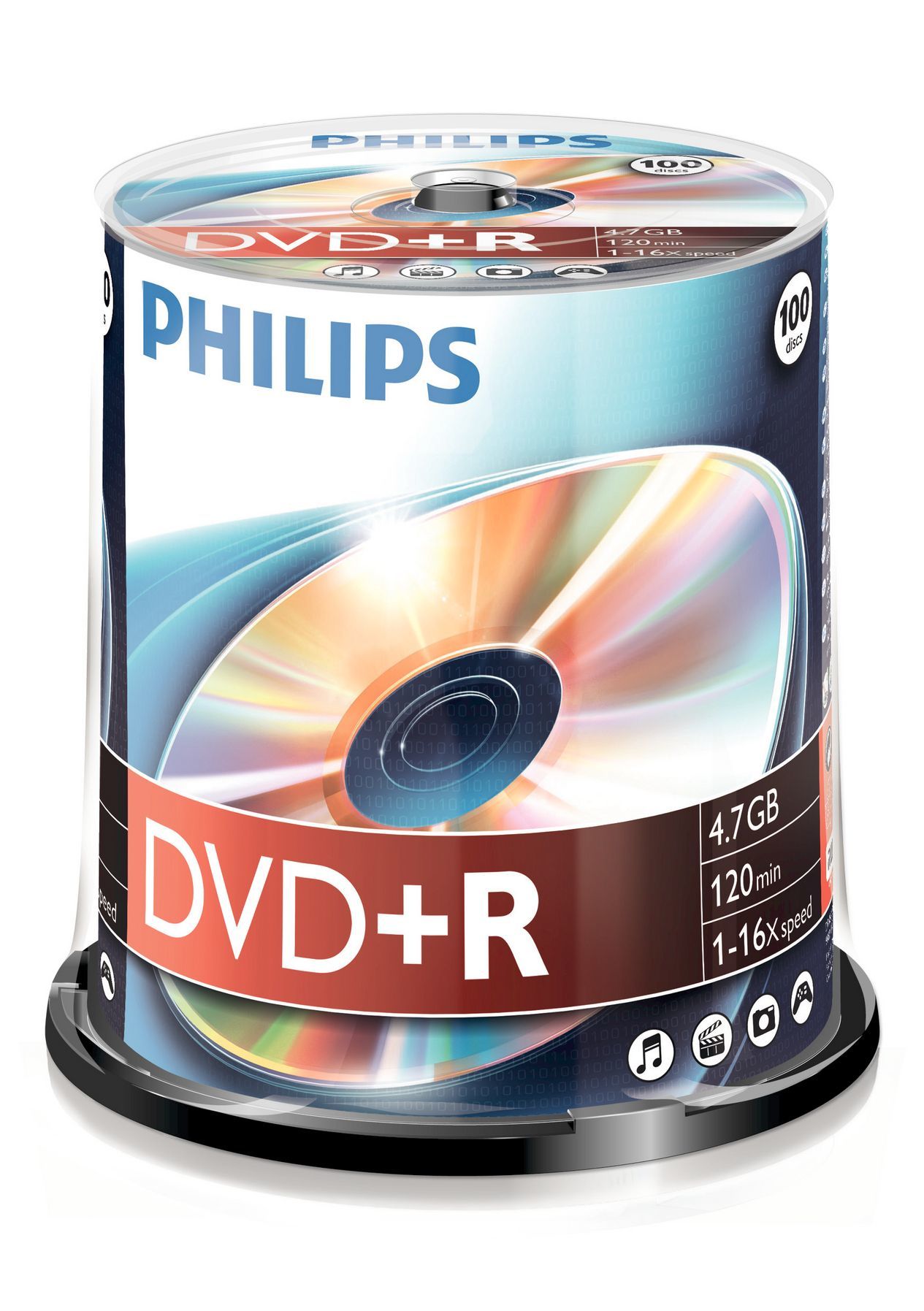 Philips DVD+R - 4.7GB - 16x - Spindle - 100 stuks