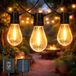 M mimotec Led-lichtsnoer op zonne-energie voor buiten, 6,5 m, warm licht, 2700 K, 10 gloeilampen, IP54, waterdicht, decoratie voor tuin, binnenplaats, gevel, terras