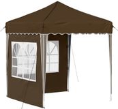 vidaXL Pop-up Feesttent 195 x 195 x 245 cm Bruin Oxford Stof