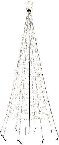Lumineo Vlaggenmast Kerstboom met Ster - 480 LED's - Warm Wit - 320cm