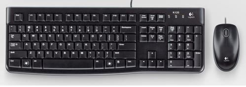 Logitech Desktop MK120 - Toetsenbord - QWERTY - Zwart - USB - Met Muis