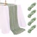 Saliegroene kaasdoek tafelloper 4 stuks 3 m lange gaas tafelloper rustieke pure loper voor babyshower taart tafeldecoraties