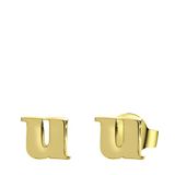 Lucardi Dames Plated oorbellen letter - Oorbellen - Cadeau - Staal - Goudkleurig