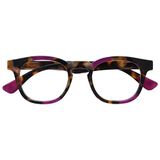 Opulize Ava Vrouwen Dames Bruine Schildpad Purper Super Comfortabele Pasvorm Leesbril Scharnieren Met Veer R62-5 +2,50