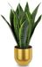 Ibenzoa® Plante artificielle Sansevieria – plante d'intérieur réaliste, 40,6 cm de haut, avec 10 feuilles, vert, dans un pot en céramique blanc d'un diamètre et d'une hauteur de 12 cm, en plastique
