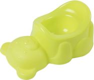 Poupy Praktisch en schattig groen Poupypotje in de vorm van een beer voor jonge kinderen met comfortabele zitting en praktische bescherming om spatten te voorkomen