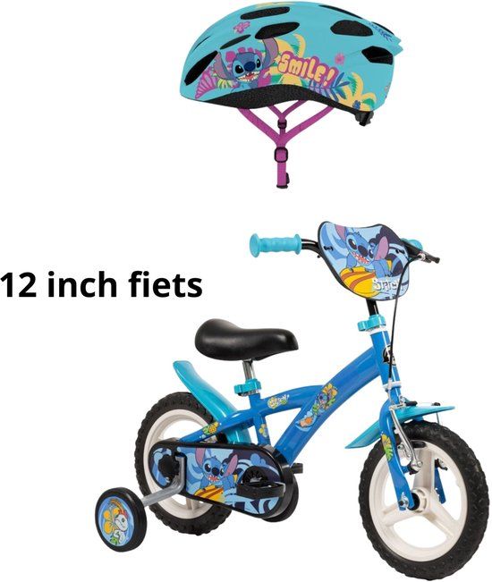 4KidsOnly Lilo & Stitch Fietsset 12 inch met Helm