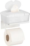WENKO Toiletrolhouder met planchet Desulo mat wit staal