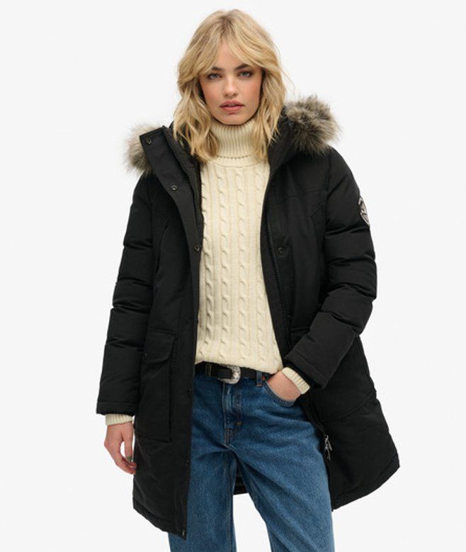 Superdry Everest Parka Dames Zwart