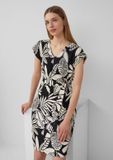 s.Oliver Gestructureerde jersey jurk met print all-over en riem