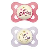 MAM Original Night kalmerende fopspeen 2-6 maanden, set van 2, roze/paars