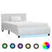 vidaXL Bedframe met LED kunstleer wit 90x200 cm