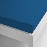 Miracle Home Hoeslaken, microvezel, elastisch en elastisch, koraalrood, effen, polyester, blauw, bed 150 x 200 x 30 cm