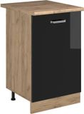 Vicco Keukenonderkast R-Line, Zwart hoogglans/Goudkleurig Eiken, 50 cm