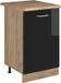 Vicco Keukenonderkast R-Line, Zwart hoogglans/Goudkleurig Eiken, 50 cm