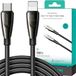 Joyroom Pioneer Series USB-C naar Lightning kabel - Nylon - 30W - 1,2 Meter - Zwart