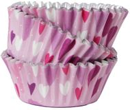 PME Cupcake Vormpjes Papier met Folie - Hartjes - pk/30