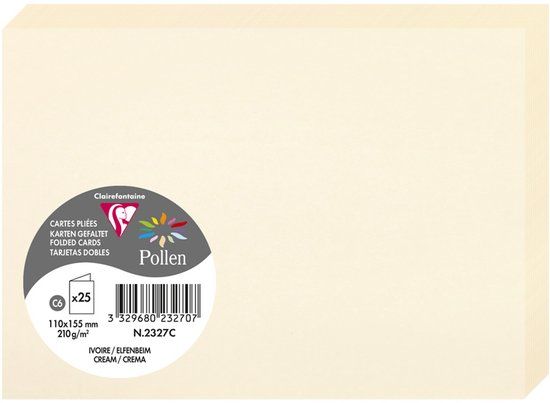 Clairefontaine Pollen Dubbele Kaart C6 Ivoor 110x155mm