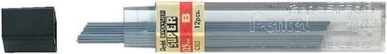 Pentel Potloodstift 0.5mm Zwart - 12 Stuks