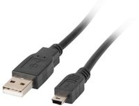 Lanberg USB 2.0 Mini-Kabel AM-BM5P voor Canon 0,3M Zwart