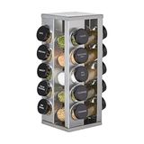 Kamenstein 20 Jar geborsteld Heritage Spice Rack, Metallic Grijs