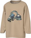 NAME IT T-shirt à manches longues garçon Taille 98 Coton Élasthanne Imprimé Beige