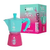 Bialetti Moka Express 6 kopjes Blauw, Roze Aluminium