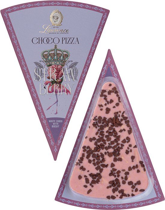 Laurence White chocolate pizza with strawberries and vanilla biscuits, 100 g