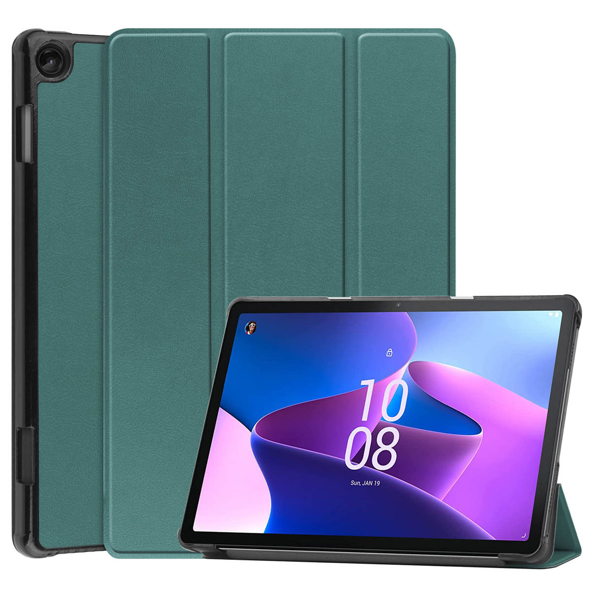imoshion Trifold Bookcase Lenovo Tab M10 (3rd gen) tablethoes - Donkergroen