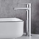 Unyqoos Messing Mélangeur à levier unique Robinet de salle de bain Lavabo Argent