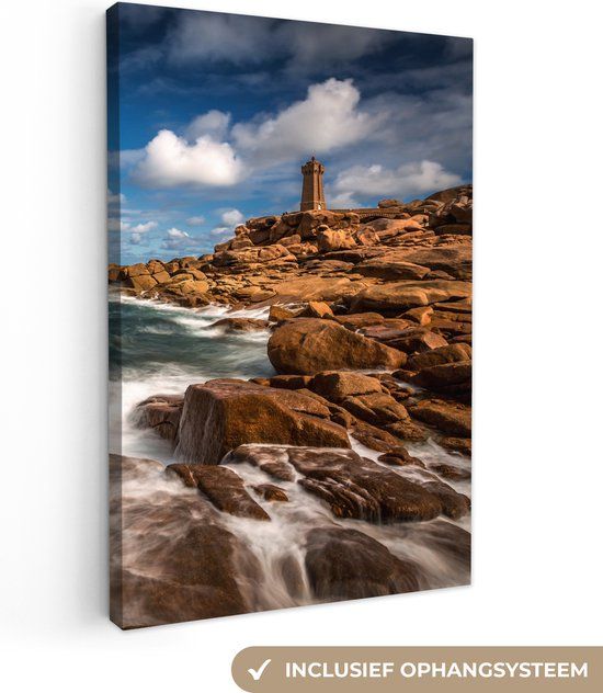 OneMillionCanvasses Canvas schilderij rotsen en zee 20x30 cm