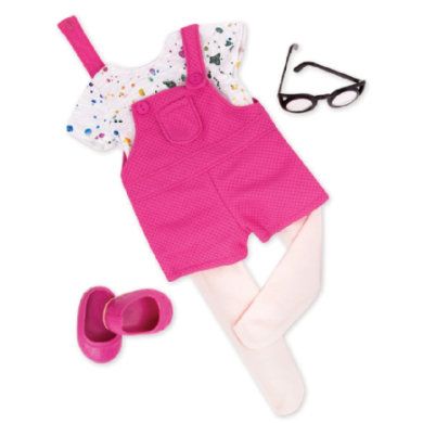 Our Generation - Korte salopette met overhemd en bril - Kleurrijk