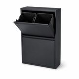 Relaxdays Prullenbak - Zwart - 4x 18 Liter - Staal & Kunststof - 72L Totaal