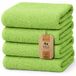 NatureMark Set van 4 douchehanddoeken – zachte en absorberende douchehanddoeken van 100% katoen, geschikt voor dagelijks gebruik – Appelgroen, 70x140 cm