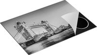 Chefcare Inductie Beschermer Tower Bridge in Londen - Zwart Wit - 75x50 cm