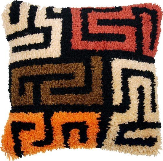 Vervaco Knoopkussen kit Kuba cloth patterns - 40 x 40 cm