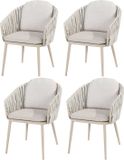 4 Seasons Outdoor Eva dining tuinstoel latte rope Taste set van 4