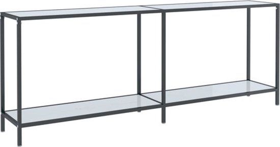 vidaXL Wandtafel 200x35x75,5 cm gehard glas wit
