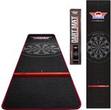 Bull's Carpet Dartmat met Oche - Dartmat 300 x 60 cm - Antislip Dartmat - Zwart/Rood