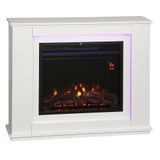other Homcom Ingebouwde elektrische haard 1000/2000W met vlameffect van 5 helderheidsniveaus en 12 kleuren voor 30 ㎡ Wit