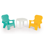 Dolu Tafel en Stoelen Set White/Blue/Yellow