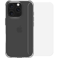 BlueBuilt Protective Back Cover iPhone 16 Pro Transparant + Screenprotector Glas