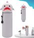 Sans marque Sac à crayons requin - Étui kawaii en silicone 2-en-1 - Doux pour écoliers et adolescents