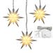 Dekohelden24 Set van 3 kerststerren van kunststof in wit, incl. LED-verlichting en 6h timer, geschikt voor gebruik op batterijen, geschikt voor binnen en buiten. Afmetingen per ster L/B/H: 13,5 x 5,5