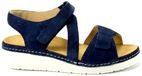 Durea 7431-2168-wK Platte sandalen Vrouwen Blauw Nubuck Klittenband K wijdte Maat 39
