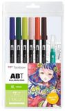 Tombow ABT Dual Brush Pen set 6 st Manga Wind