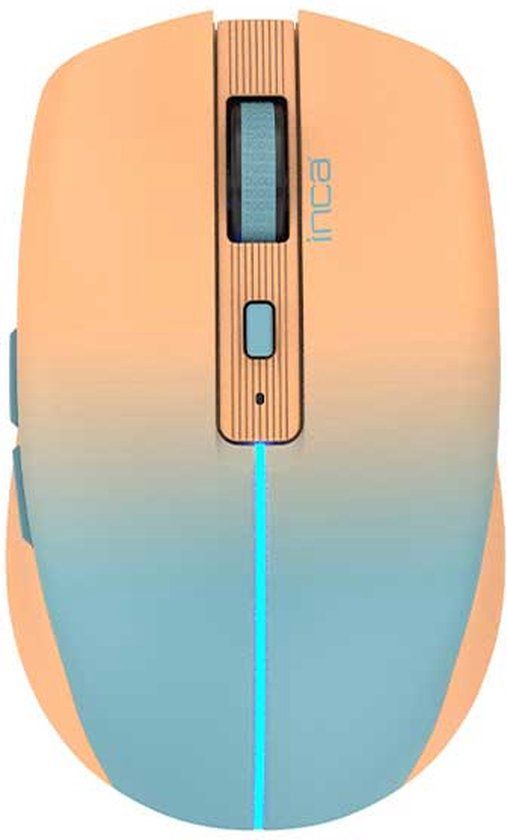 Inca IWM-511RT - Draadloze muis - Bluetooth - USB-C - Optisch - 1600 DPI - Blauw/Oranje