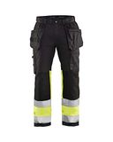 Blåkläder High Vis werkbroek met stretch 1558-1811 - Zwart/High Vis Geel - C148
